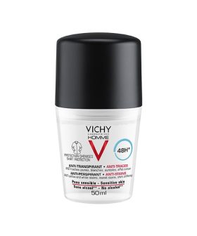 VICHY HOMME DÉODORANT 48H ANTI-TACHES 50 ML<span class="format-sus"><b>Format :</b>50 ml</span>