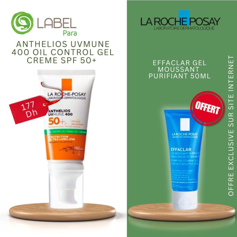 ANTHELIOS UVMUNE 400 OIL CONTROL GEL CREME SPF 50+  +  EFFACLAR GEL MOUSSANT PURIFIANT 50ML - OFFERT