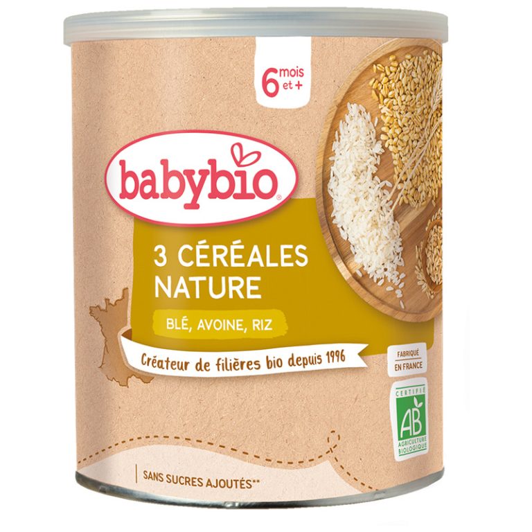 BABYBIO 3 CEREALES NATURE BLE AVOINE RIZ