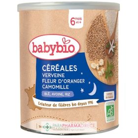BABYBIO CEREALES VERVEINE FLEUR DORANGER CAMOMILLE<span class="format-sus"><b>Format :</b>220 G</span>