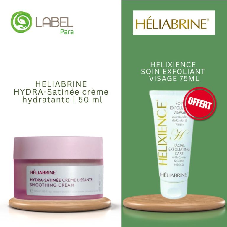 HELIABRINE HYDRA-Satinée crème hydratante 50 ml + HELIABRINE HELIXIENCE SOIN EXFOLIANT VISAGE 75ML