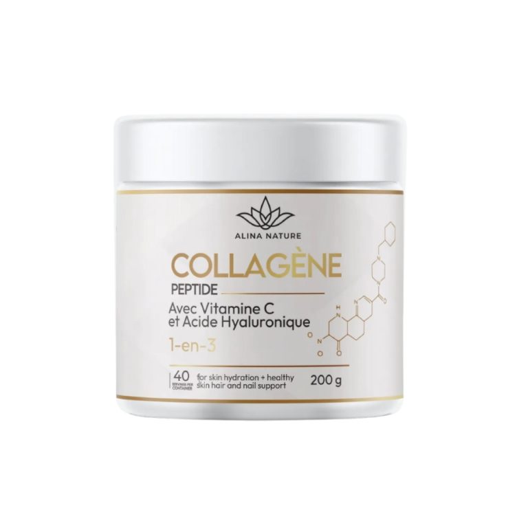 ALINA NATURE Collagene Peptide Vitamine C + Acide Hyaluronique 200g (40 Servings)<span class="format-sus"><b>Format :</b>200 GR</span>