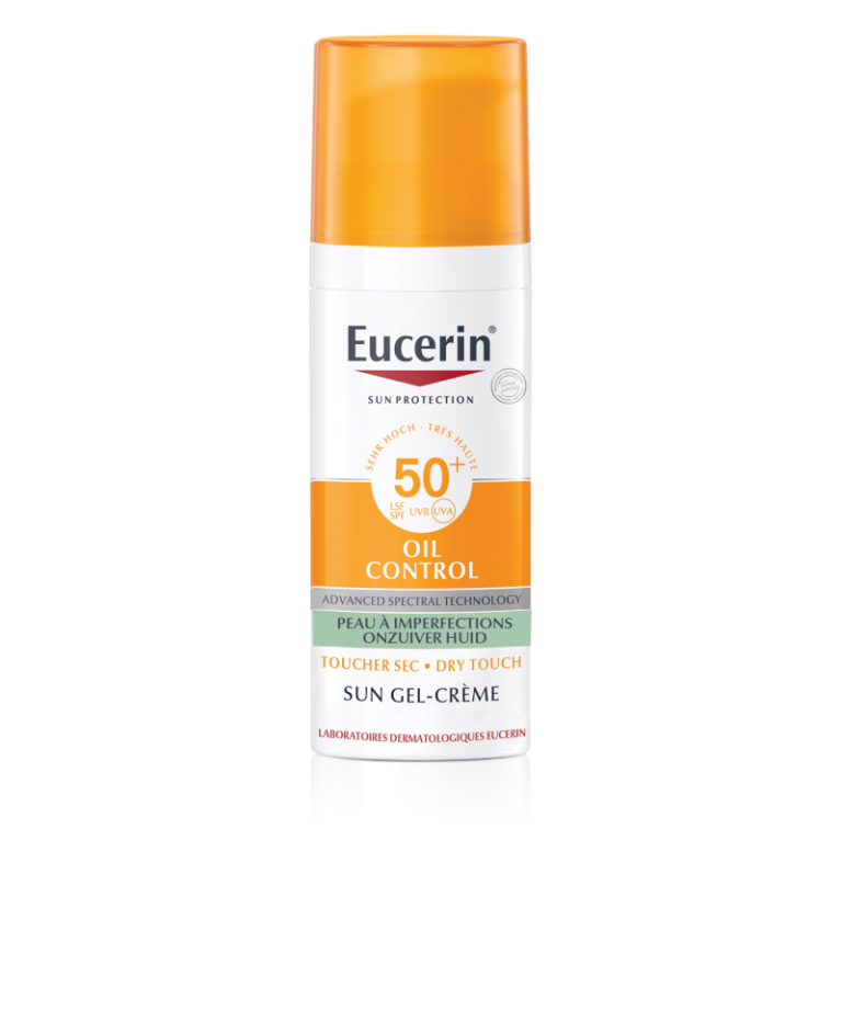 Eucerin sun protection gel creme oil control toucher sec SPF 50+ 50ML + 2 Dermopure gel nettoyant format voyage