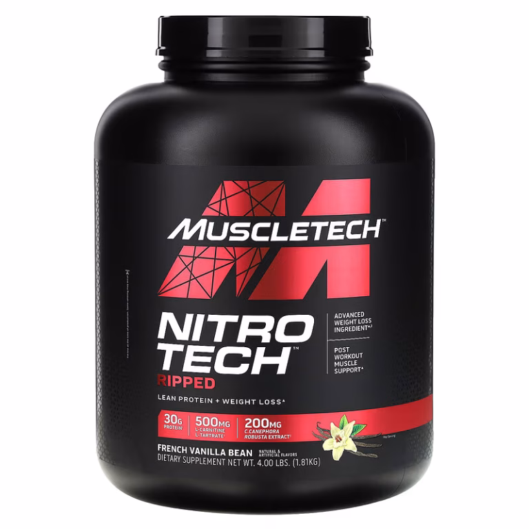 MuscleTech, Nitro-Tech® Ripped, Protéine | Perte de Poids, Gousse de Vanille Française, 4 lb (1,81 kg)<span class="format-sus"><b>Format :</b>1.81 KG</span>